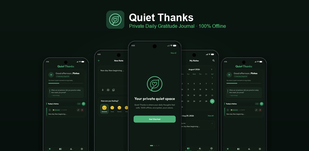 Quiet Thanks application preview
